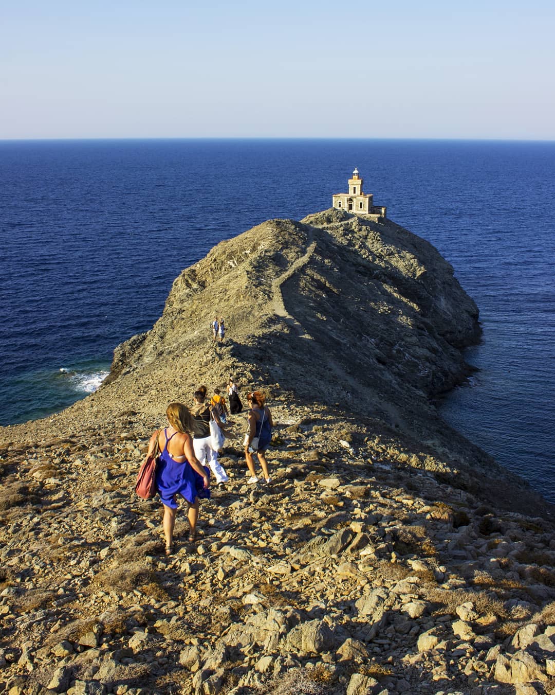 hiking to the old lighthouse in Livada